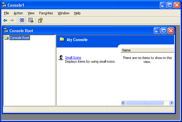 Окно пользовательской консоли с созданной панелью задач