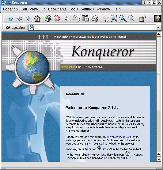 Диспетчер файлов Konqueror 
