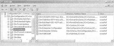 Раздел приложений каталога DNS в инструменте ADSI Edit
